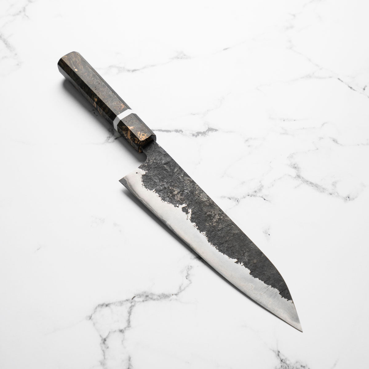 Kawamura White 2 SS Clad Kurouchi Gyuto 210mm - Maple