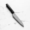Nigara Hamono "Anmon" SG2 Raindrop Damascus Petty 150mm - Dark Carbon Fibre