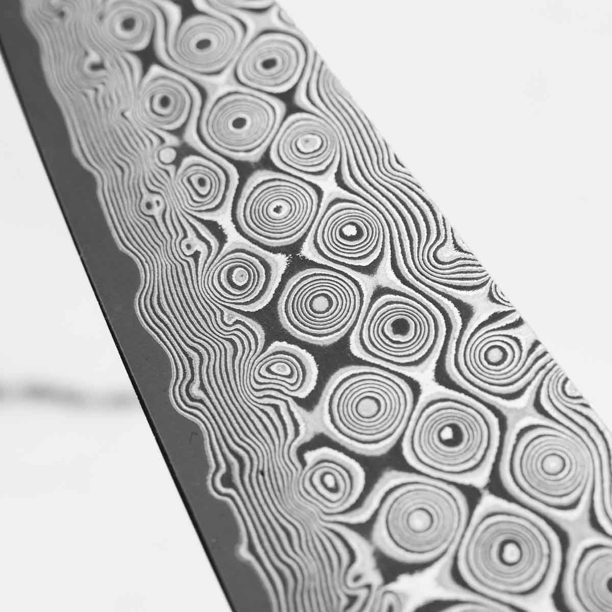 Nigara Hamono "Anmon" SG2 Raindrop Damascus Petty 150mm - Dark Carbon Fibre