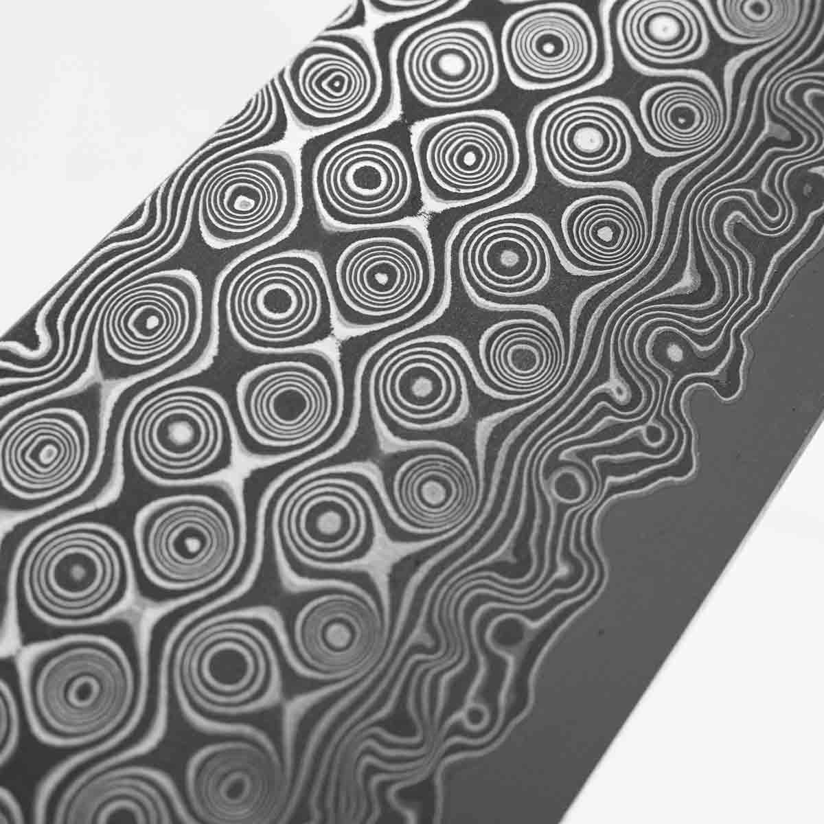 Nigara Hamono "Anmon" SG2 Raindrop Damascus Gyuto 210mm - Dark Carbon Fibre