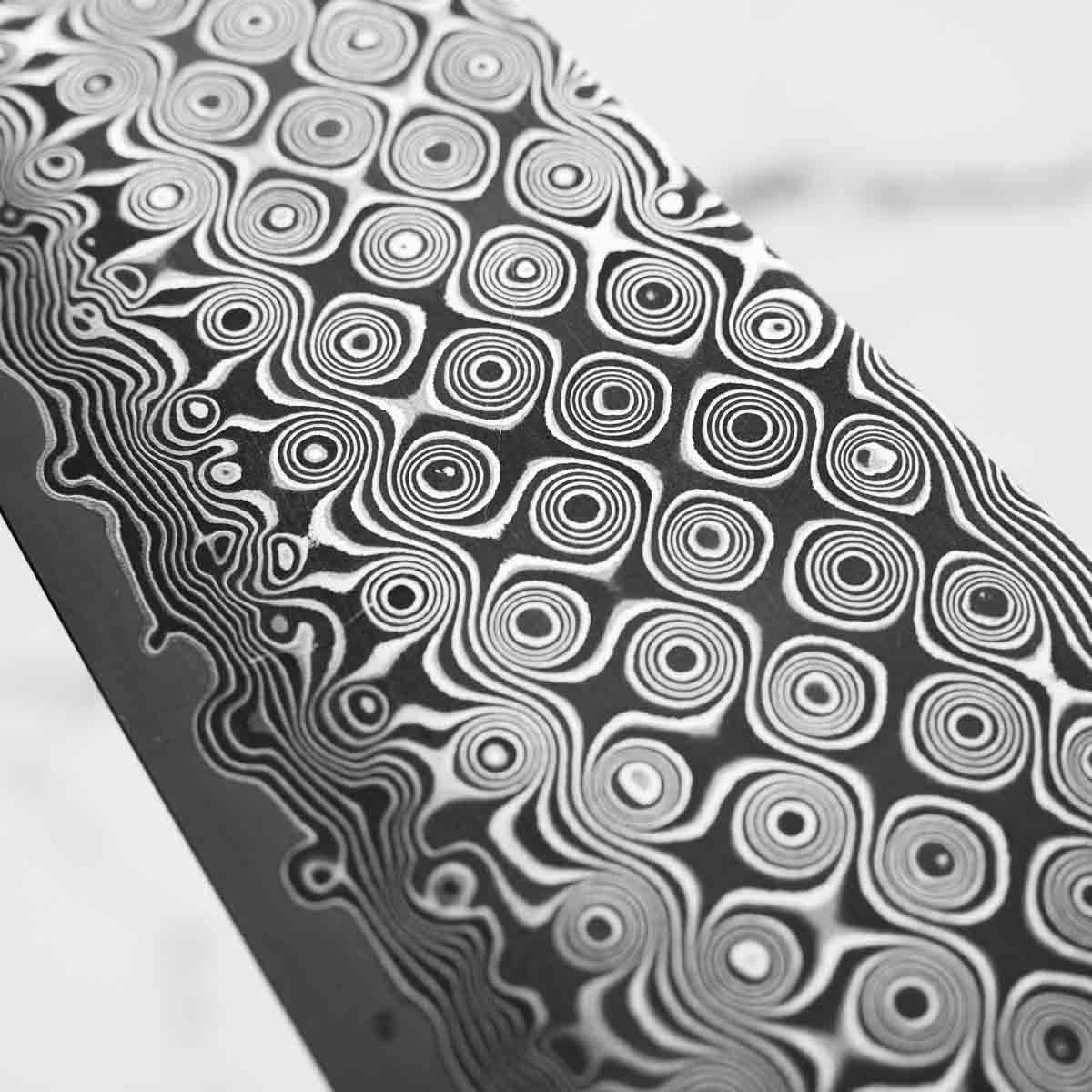 Nigara Hamono "Anmon" SG2 Raindrop Damascus Gyuto 210mm - Dark Carbon Fibre