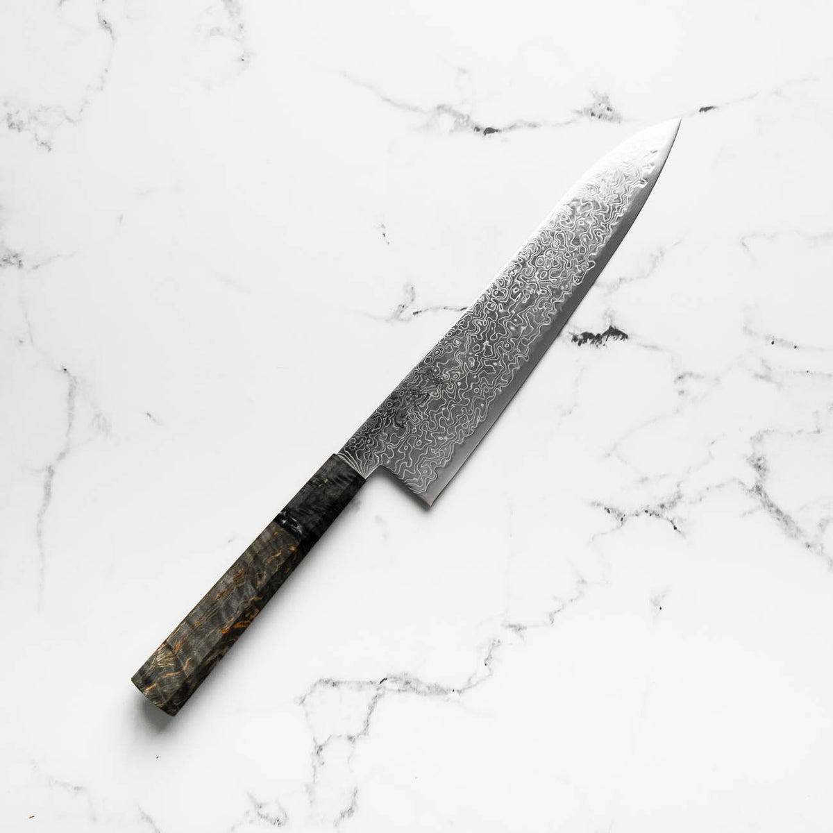 Hatsukokoro Ryuhyo SG2 Damascus Gyuto 210mm -  Dark Maple