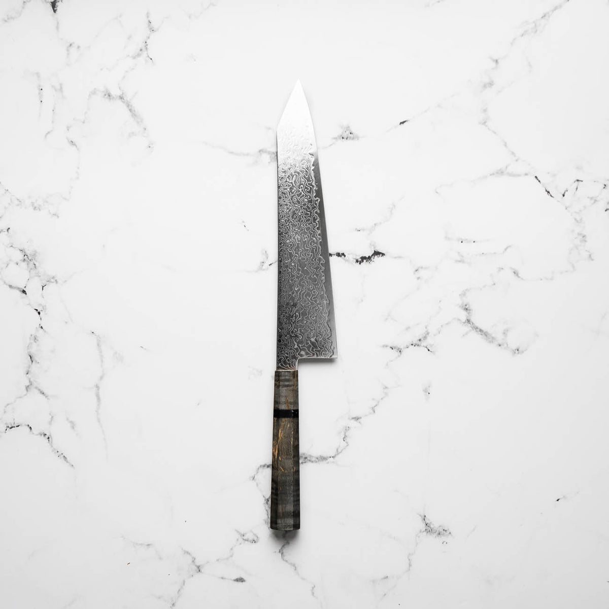 Hatsukokoro Ryuhyo SG2 Damascus Kiritsuke Gyuto 240mm - Dark Maple