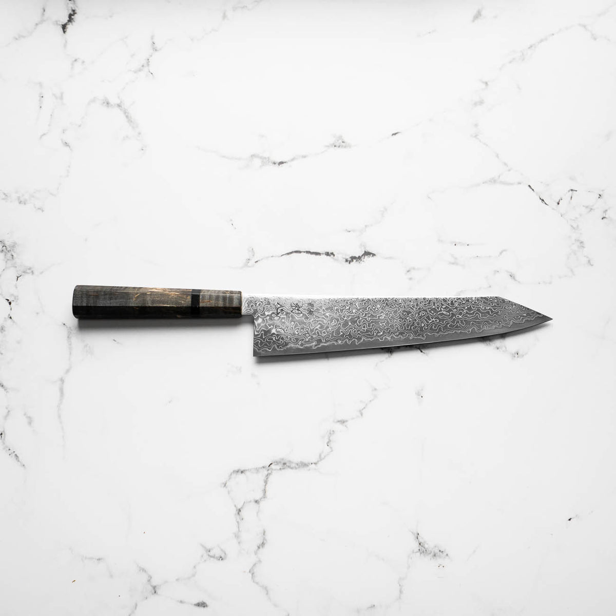 Hatsukokoro Ryuhyo SG2 Damascus Kiritsuke Gyuto 240mm - Dark Maple