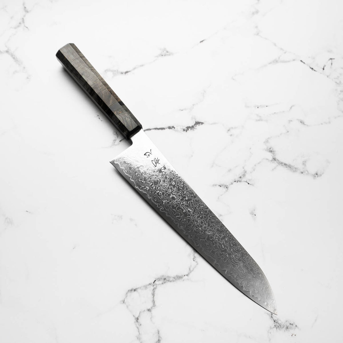Hatsukokoro Ryuhyo SG2 Damascus Gyuto 240mm - Dark Maple