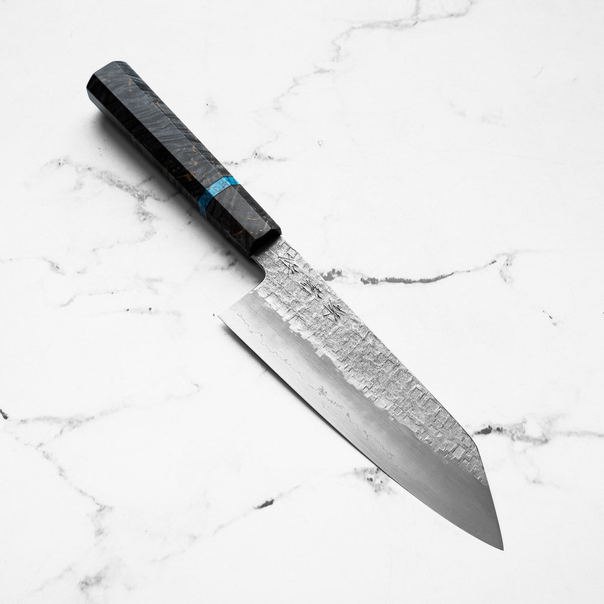 Satoshi Nakagawa Ginsan Tsuchime Bunka 180mm - Turquoise