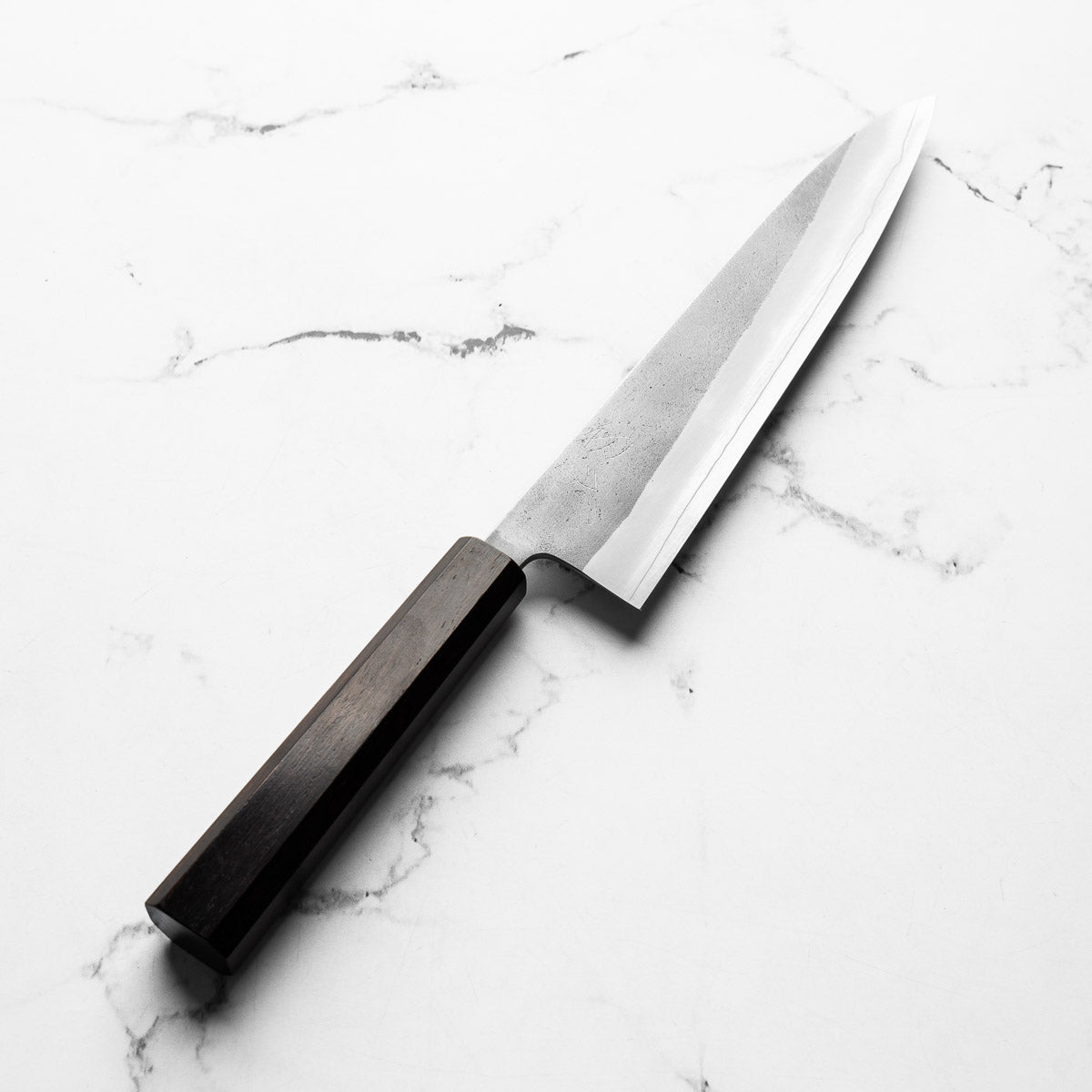 Yoshikane Hamono (Hatsukokoro) SKD Nashiji Stainless Clad Gyuto 210mm - Ebony