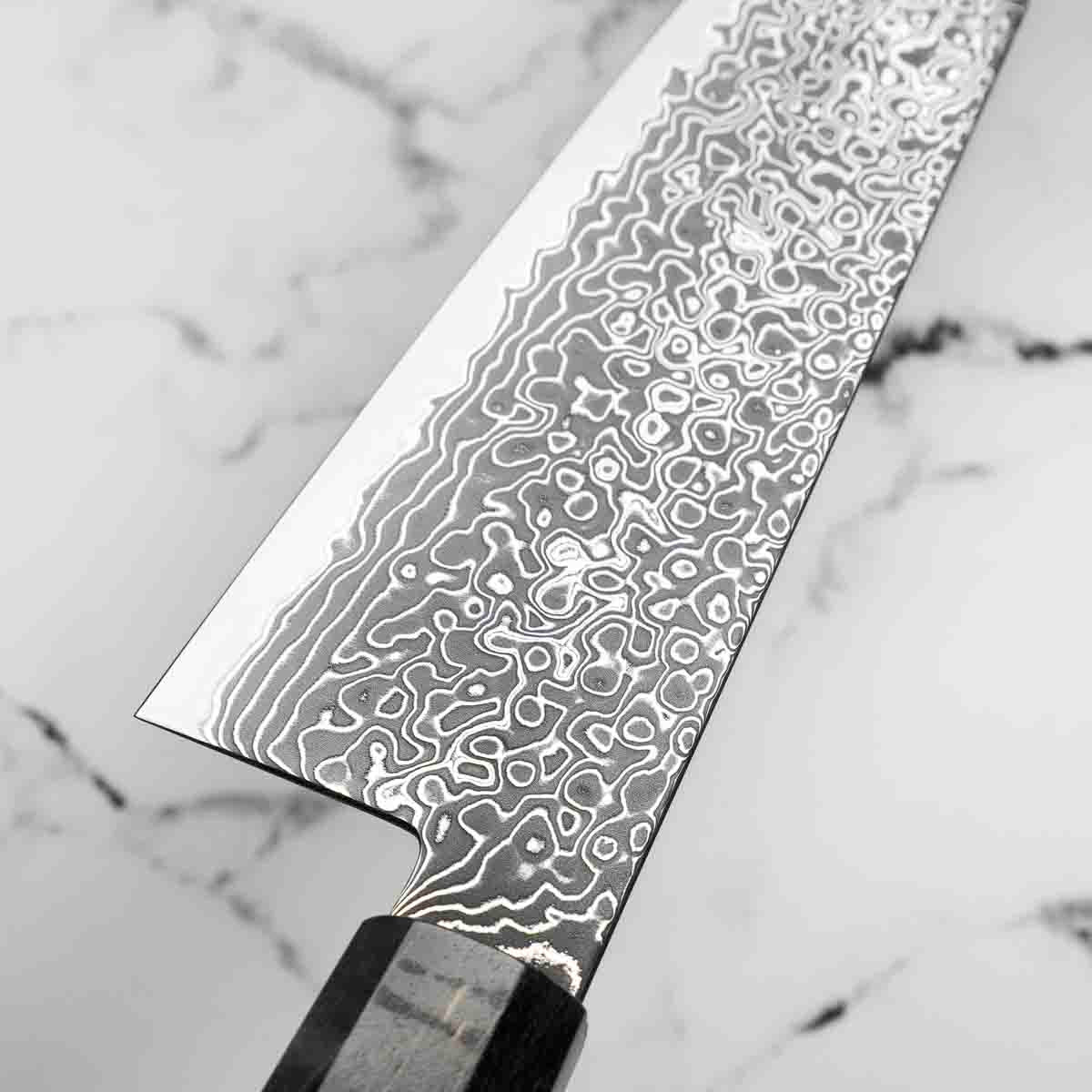 Hatsukokoro Ryuhyo Kurozome SG2 Damascus Bunka 180mm -  Maple Turquoise
