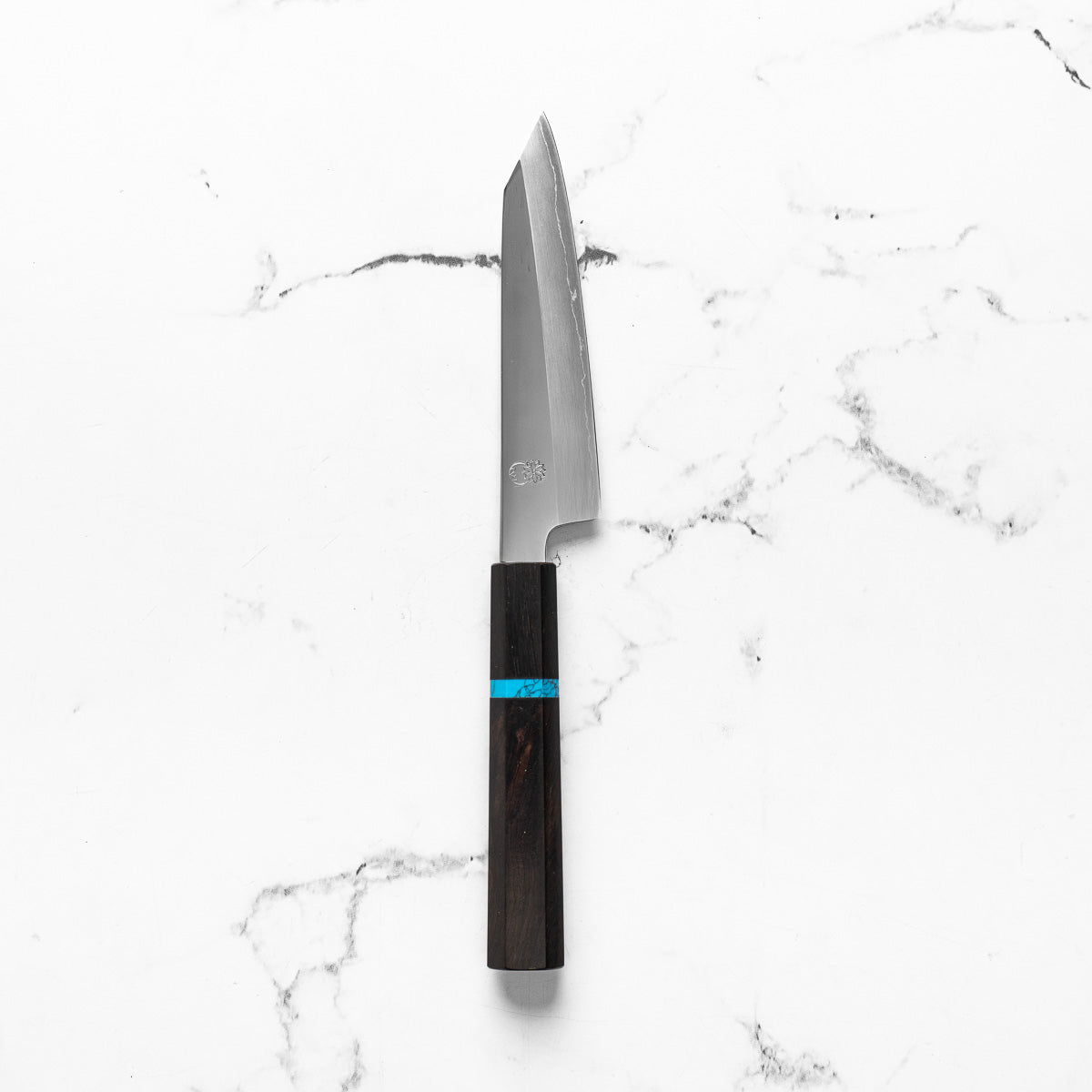 Sakai Kikumori "Choyo" Ginsan Kiritsuke Petty 135mm - Ebony Turquoise