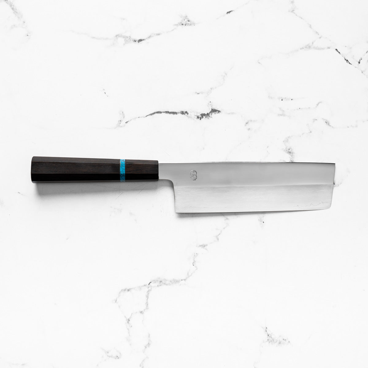 Sakai Kikumori "Choyo" Ginsan Nakiri 180mm - Ebony Turquoise