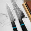 Hatsukokoro Ryuhyo Kurozome SG2 Damascus 2 Knife Set - Maple Turquoise
