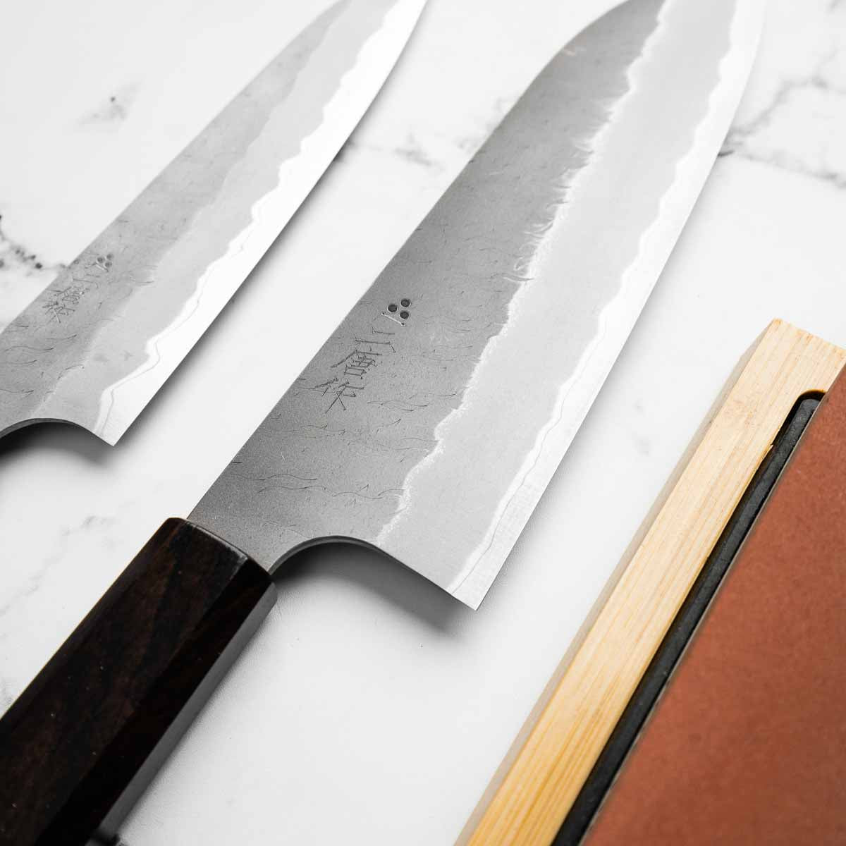 Nigara Hamono Blue Super Tsuchime - 2 Knife Set