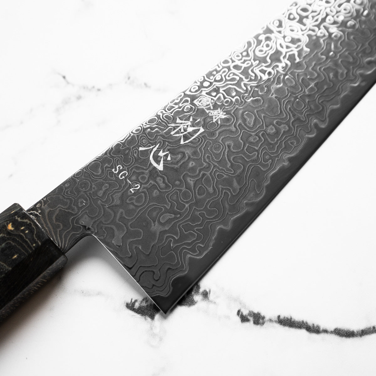 Hatsukokoro Ryuhyo Kurozome SG2 Damascus Kiritsuke Gyuto 240mm - Maple Turquoise