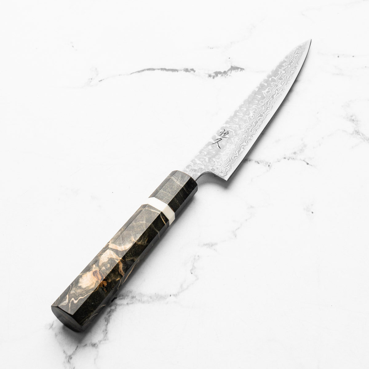Tsunehisa Ginsan Geppaku Petty 135mm - Dyed Maple w/White Stripe