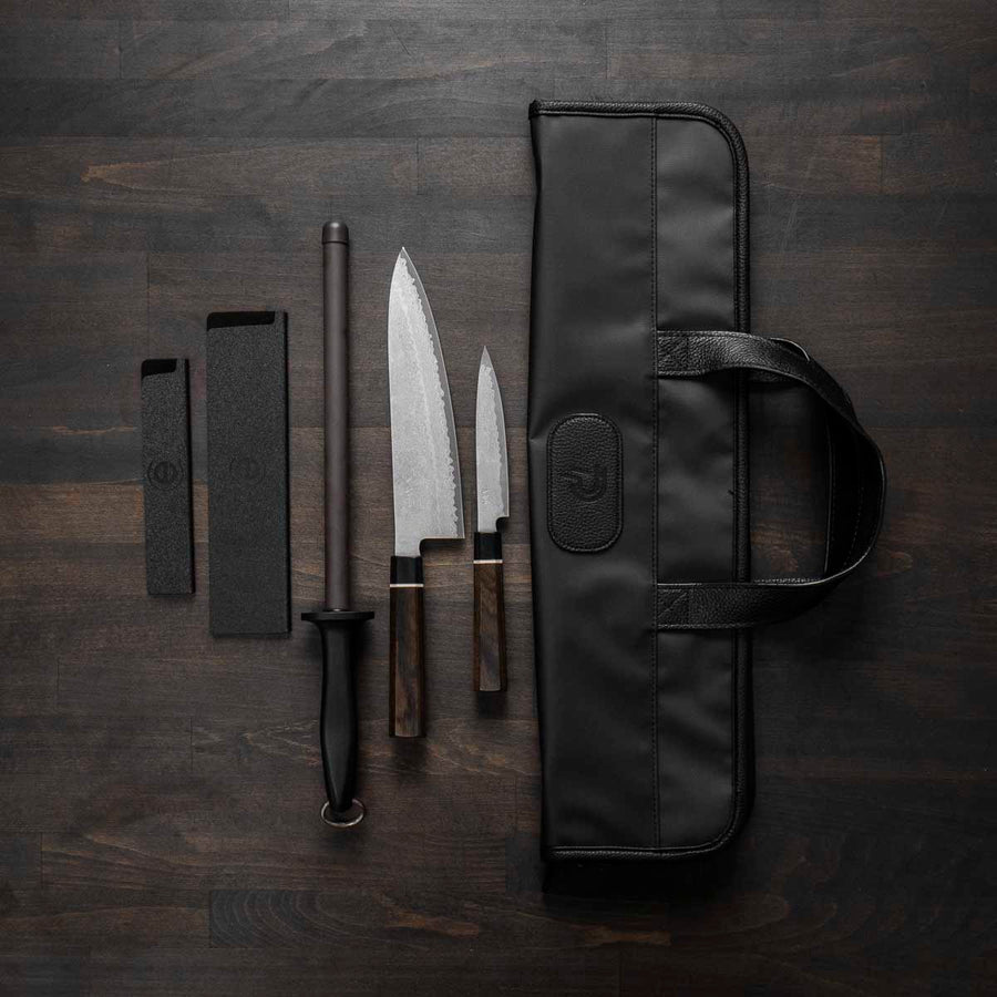 Senzo Black VG10 - 2 Knife Set with Porter Knife Bag