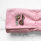 Habitat Canvas Knife Roll - 6 Slot - Pastel Pink With Enamel Pins
