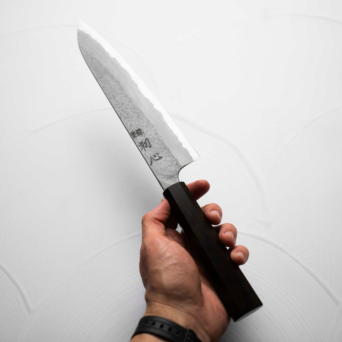 Nigara Hamono (Hatsukokoro) Blue 2 Nashiji Damascus Gyuto 240mm - Ebony