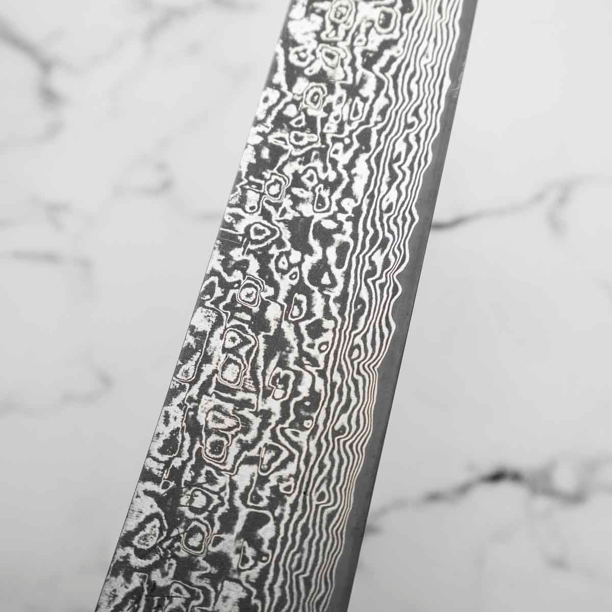 Takeshi Saji R2/SG2 Damascus Sakimaru Sujihiki 240mm Blue Acrylic