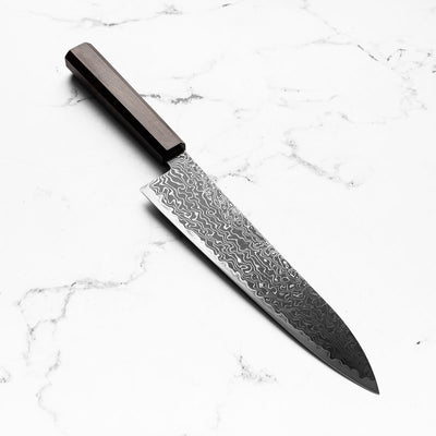 Hatsukokoro Ryuhyo Kurozome SG2 Damascus Gyuto 210mm -  Ebony