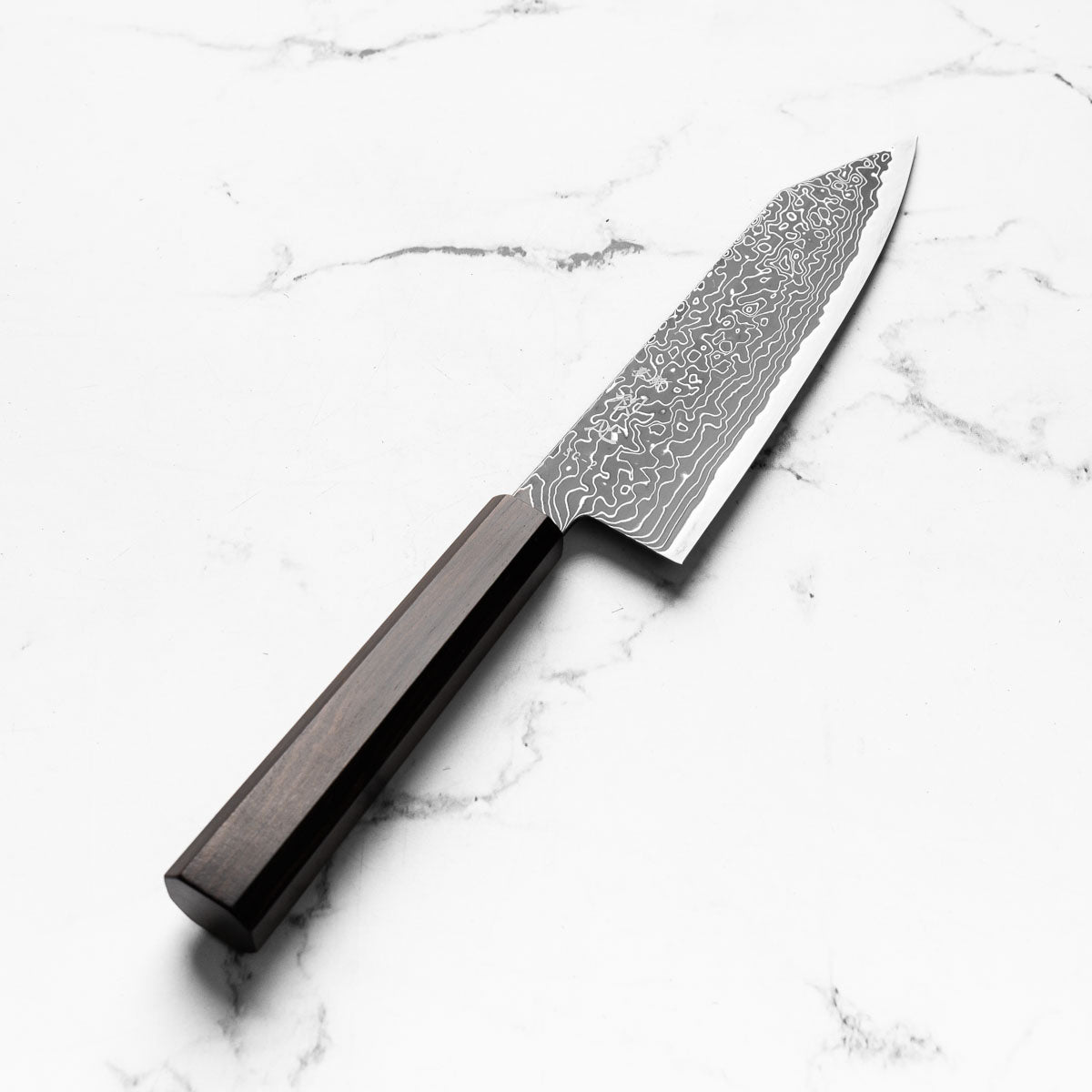 Hatsukokoro Ryuhyo Kurozome SG2 Damascus Bunka 180mm -  Ebony
