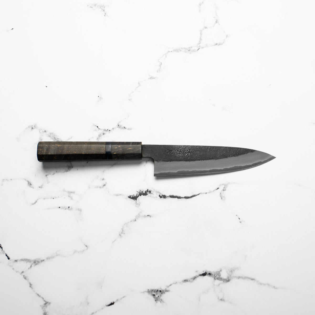 Mutsumi Hinoura Ajikataya White 2 SS Clad Petty 135mm - Dark Maple
