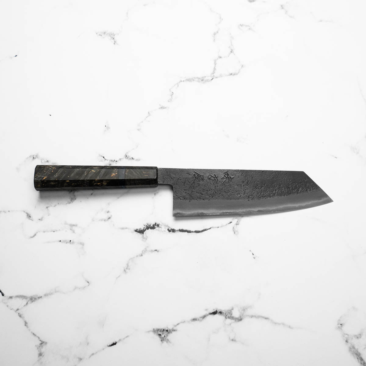 Mutsumi Hinoura Ajikataya White 2 SS Clad Bunka 165mm - Dark Maple