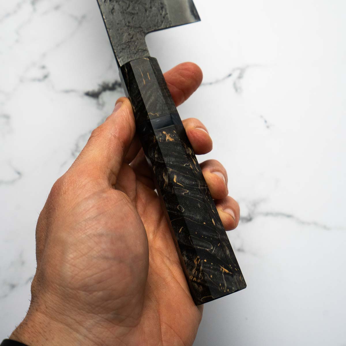 Mutsumi Hinoura Ajikataya White 2 SS Clad Bunka 165mm - Dark Maple