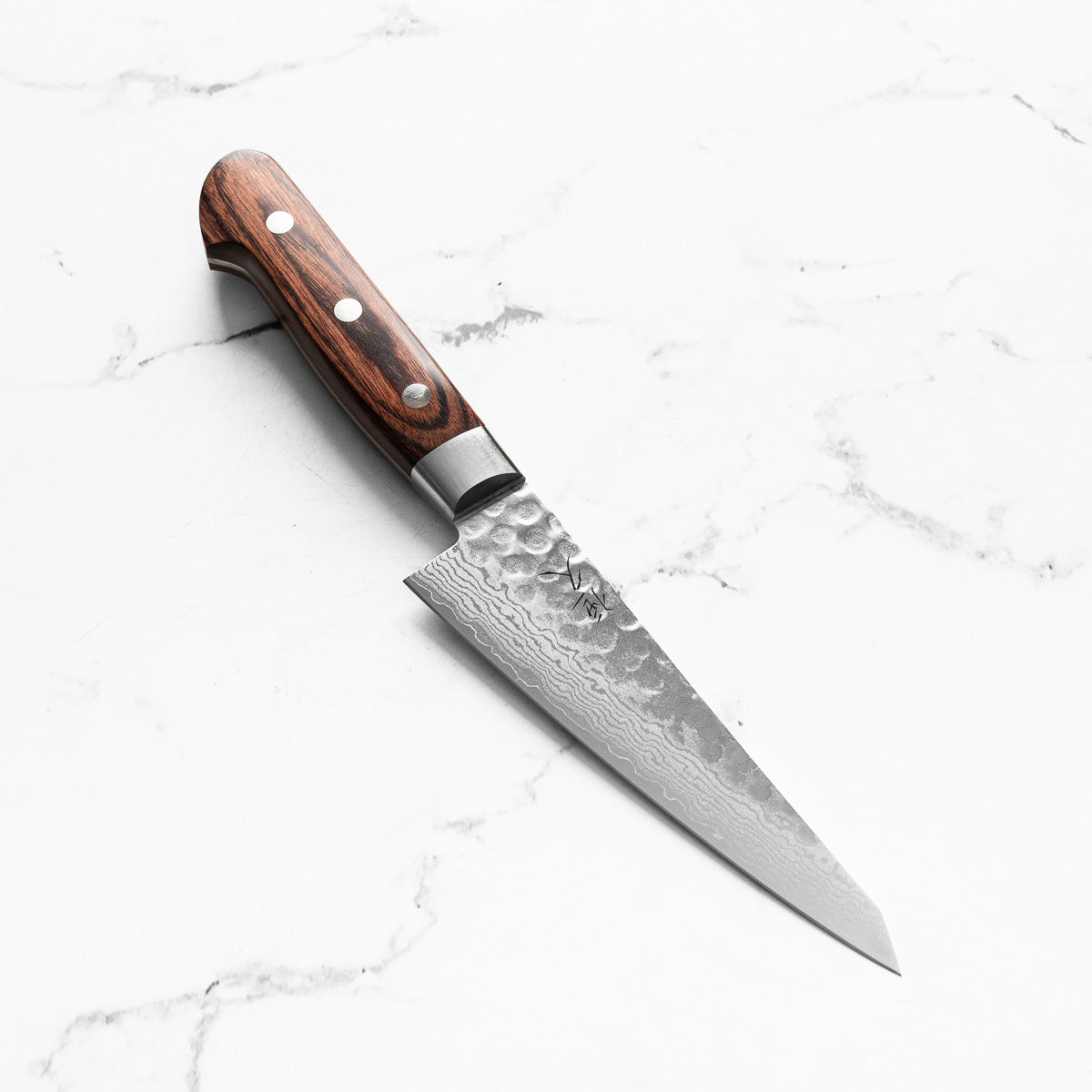 Tsunehisa VG10 Damascus Tsuchime Honesuki 150mm