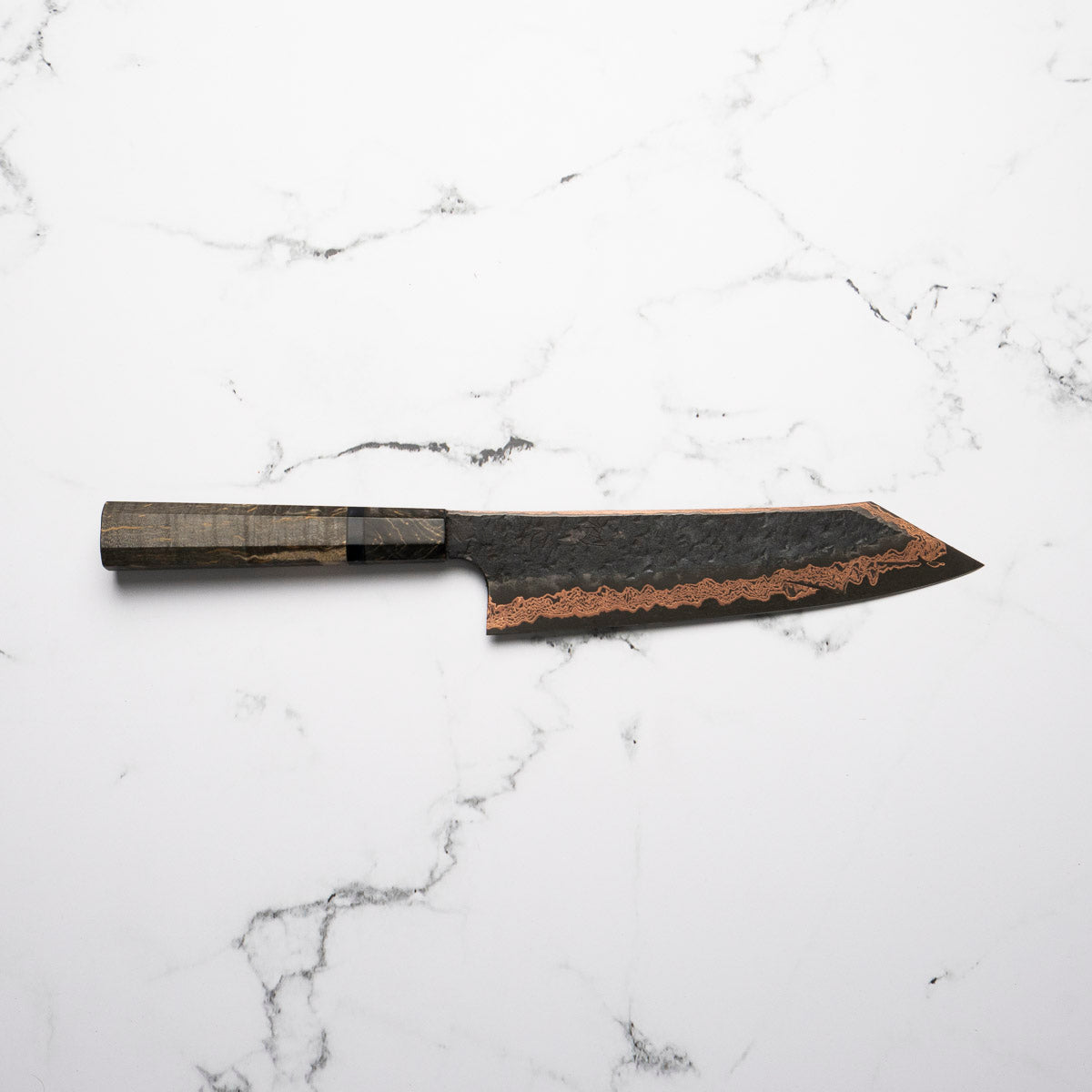 Hatsukokoro Yorokobi Kurouchi SLD Damascus Tsuchime Kiritsuke Gyuto 210 - Dark Maple