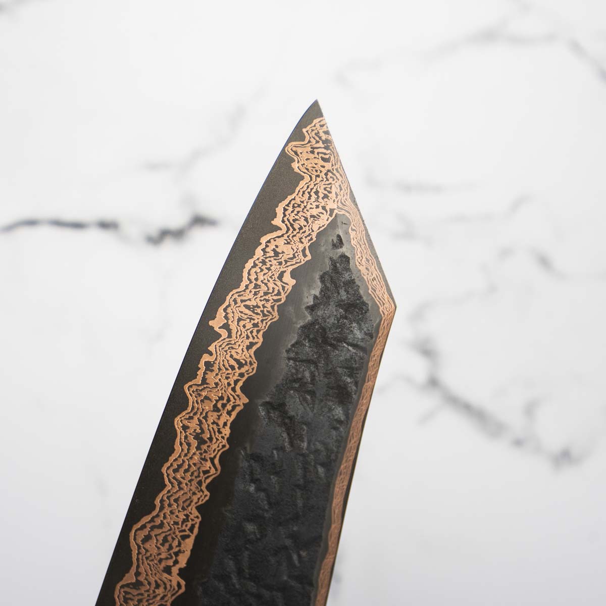 Hatsukokoro Yorokobi Kurouchi SLD Damascus Tsuchime Kiritsuke Gyuto 210 - Dark Maple