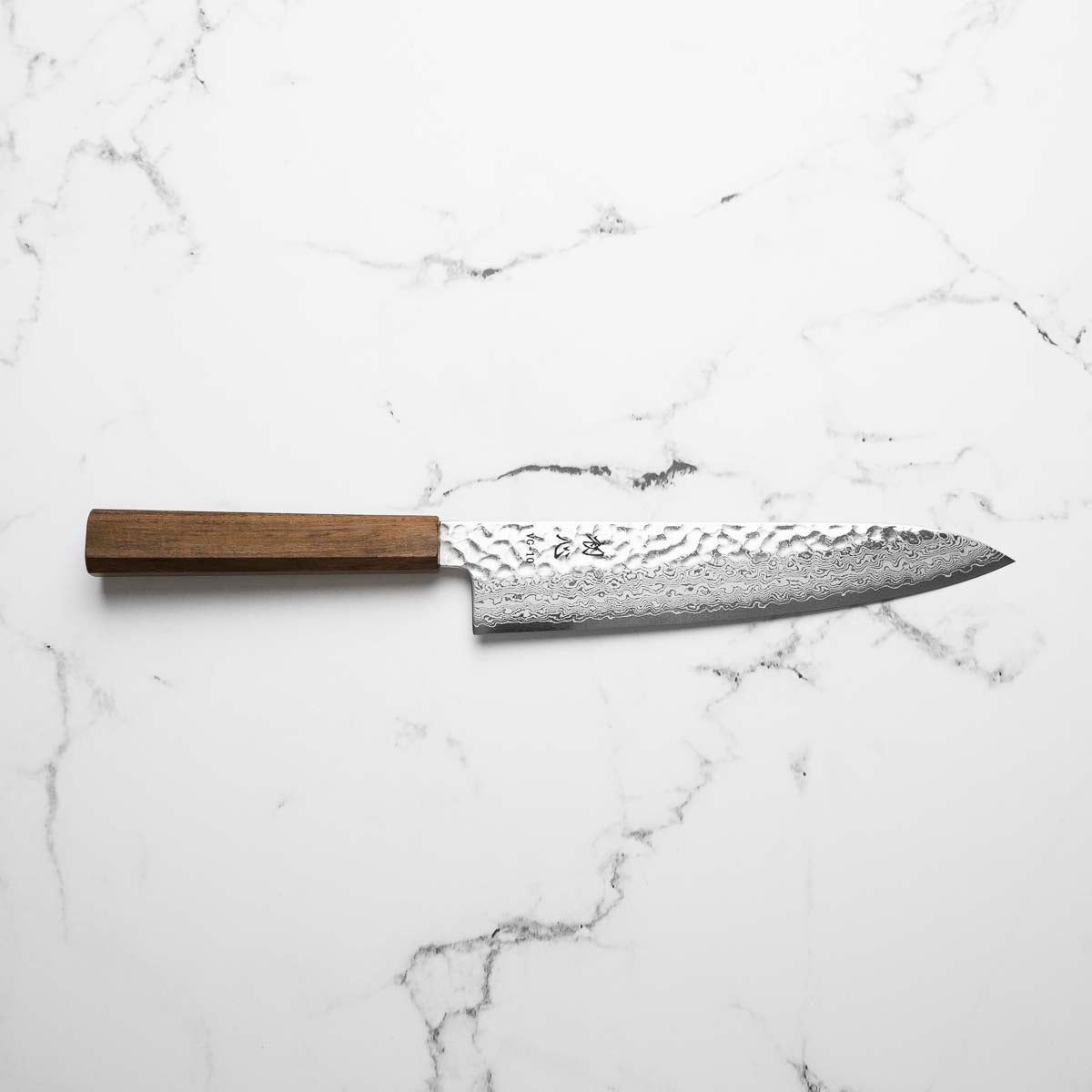 Hatsukokoro Hayabusa VG10 Damascus Tsuchime Gyuto 210mm