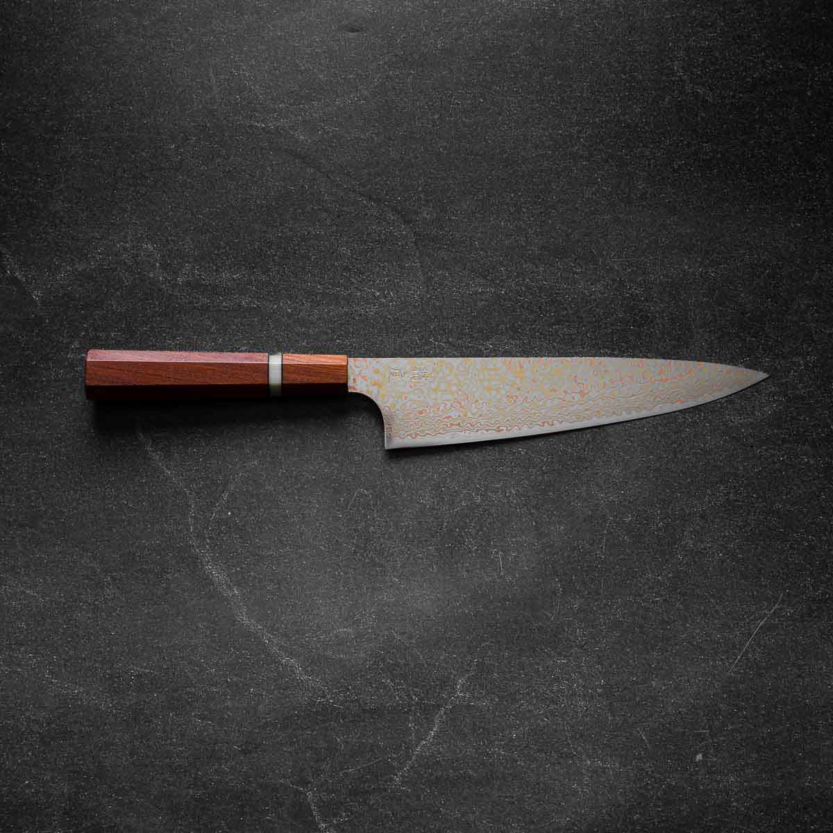 Seido "Niji" VG10W Rainbow Damascus Gyuto 210mm - Sandalwood