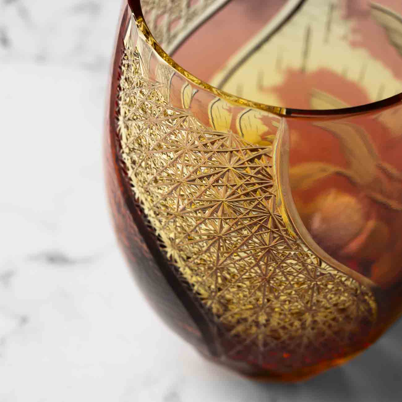 Kiyohide Glass Kobo Rock Glass Seiken Amber