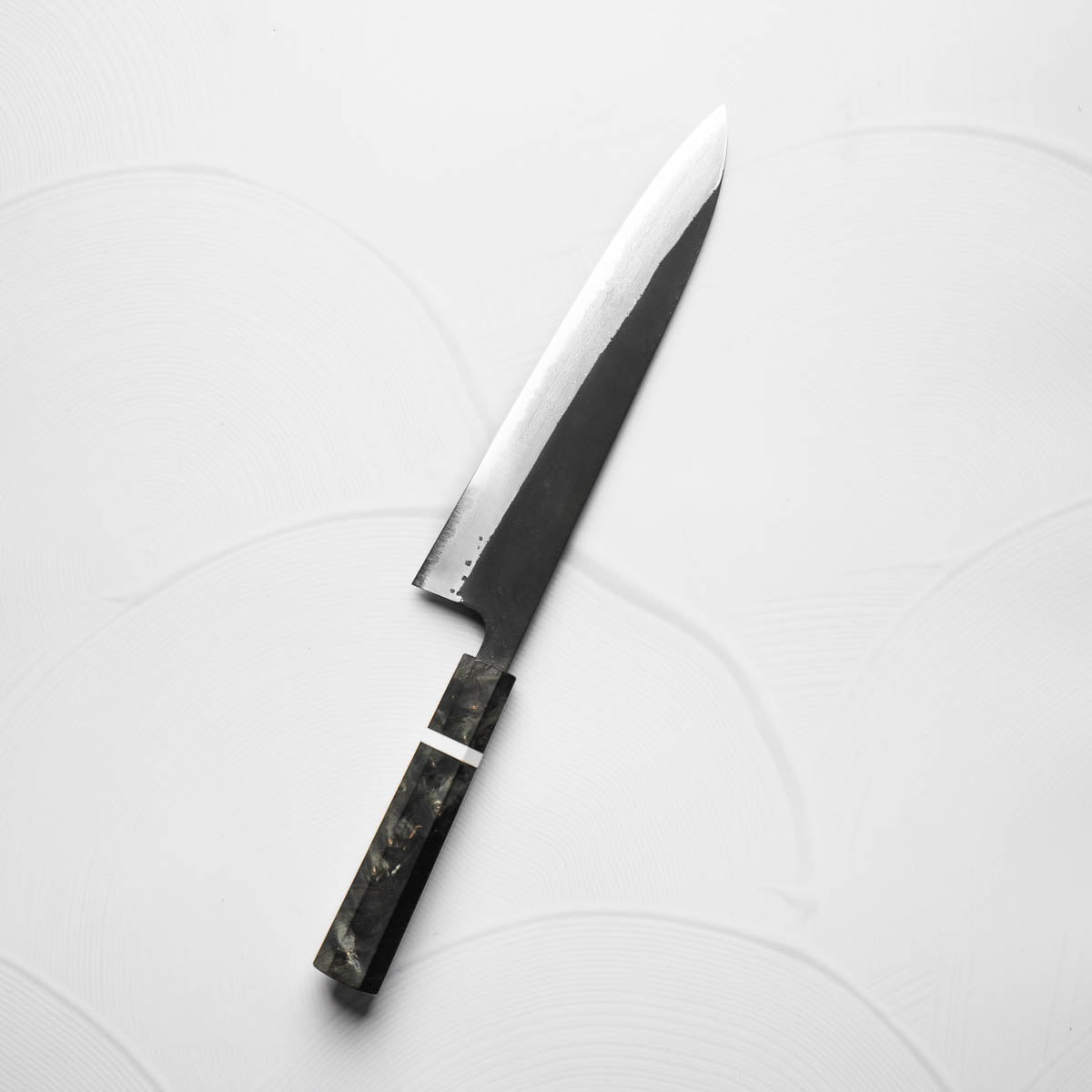 Hatsukokoro Shinkiro Blue Super Damascus Kurouchi Gyuto 240mm - Maple
