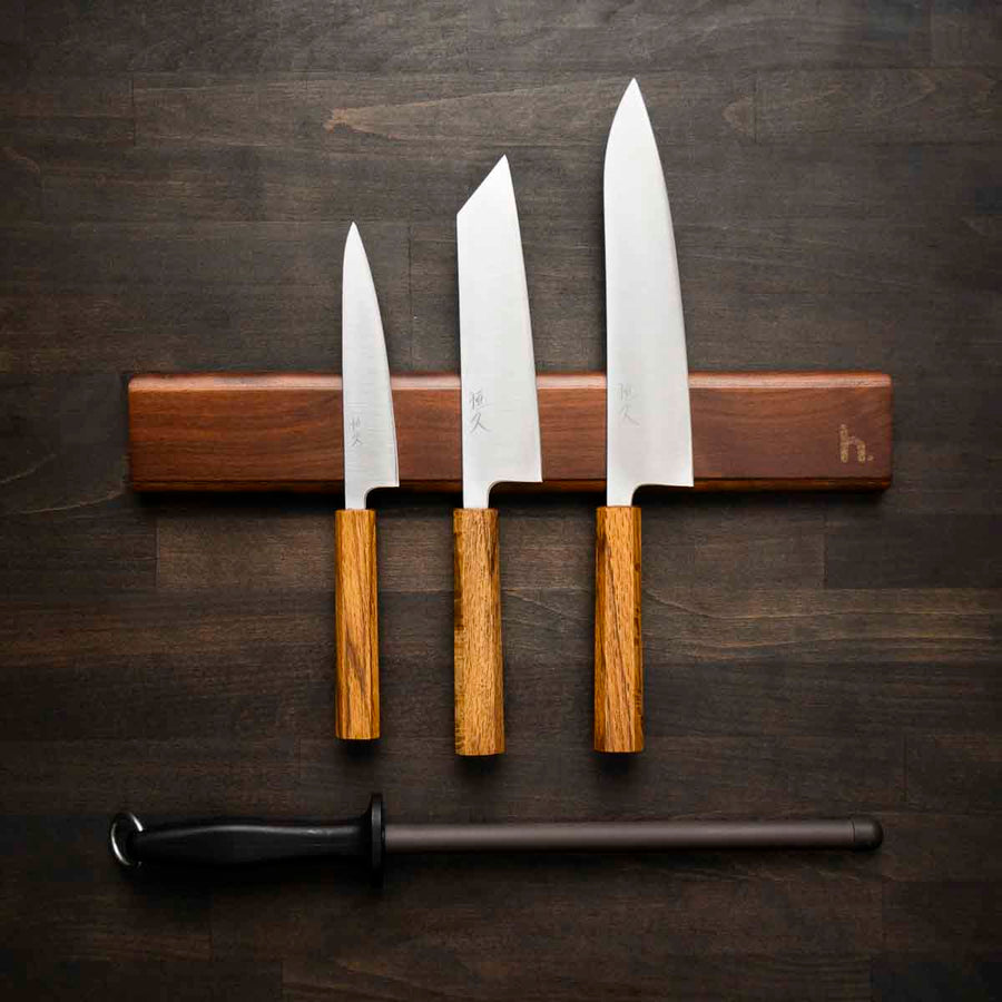Tsunehisa Ginsan Migaki - 3 Knife Set With Magnetic Strip