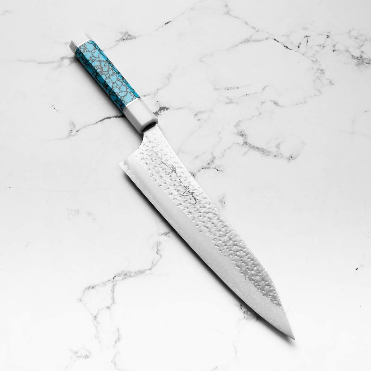Yu Kurosaki AS Kokusen Ei Gyuto 240mm - Turquoise & White