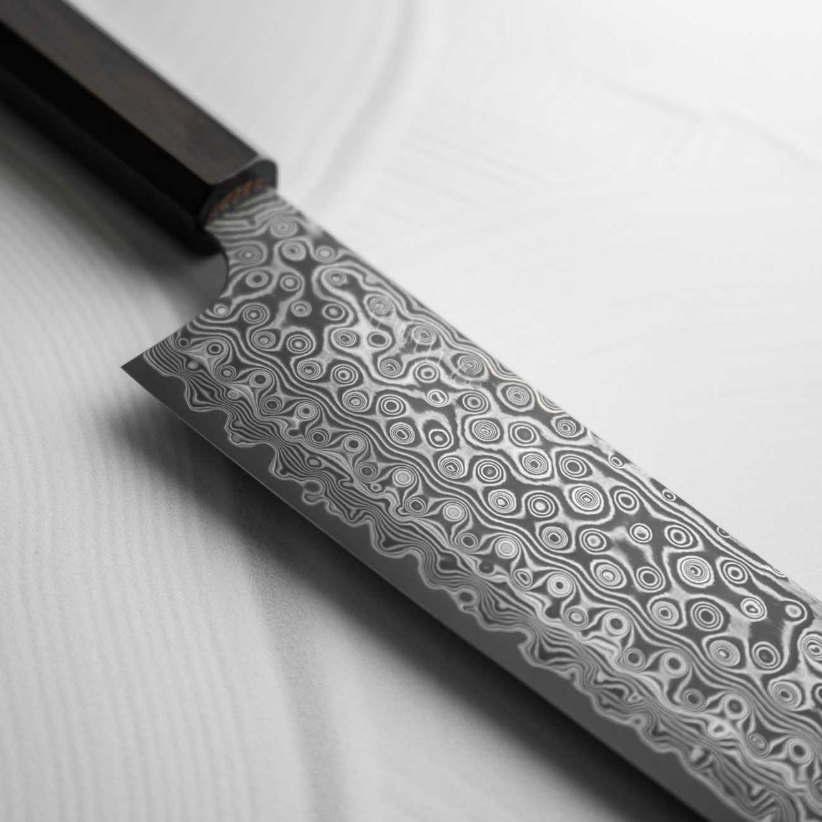 Nigara Hamono SG2 Raindrop Damascus Kiritsuke Gyuto 210mm - Ebony