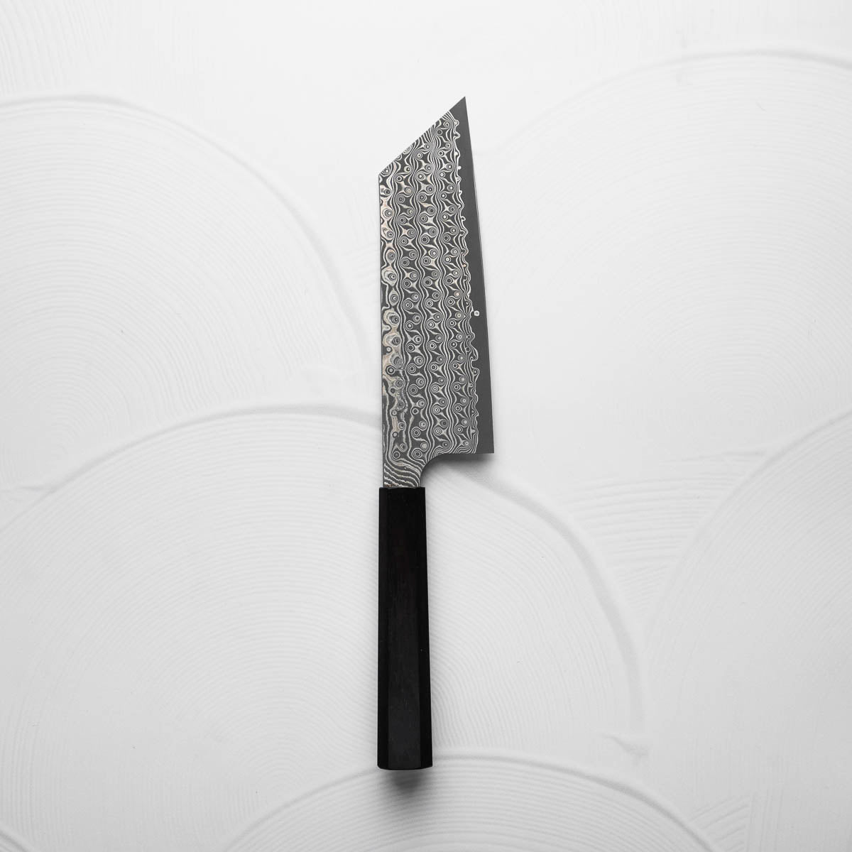 Nigara Hamono SG2 Raindrop Damascus Kiritsuke Nakiri 180mm - Ebony