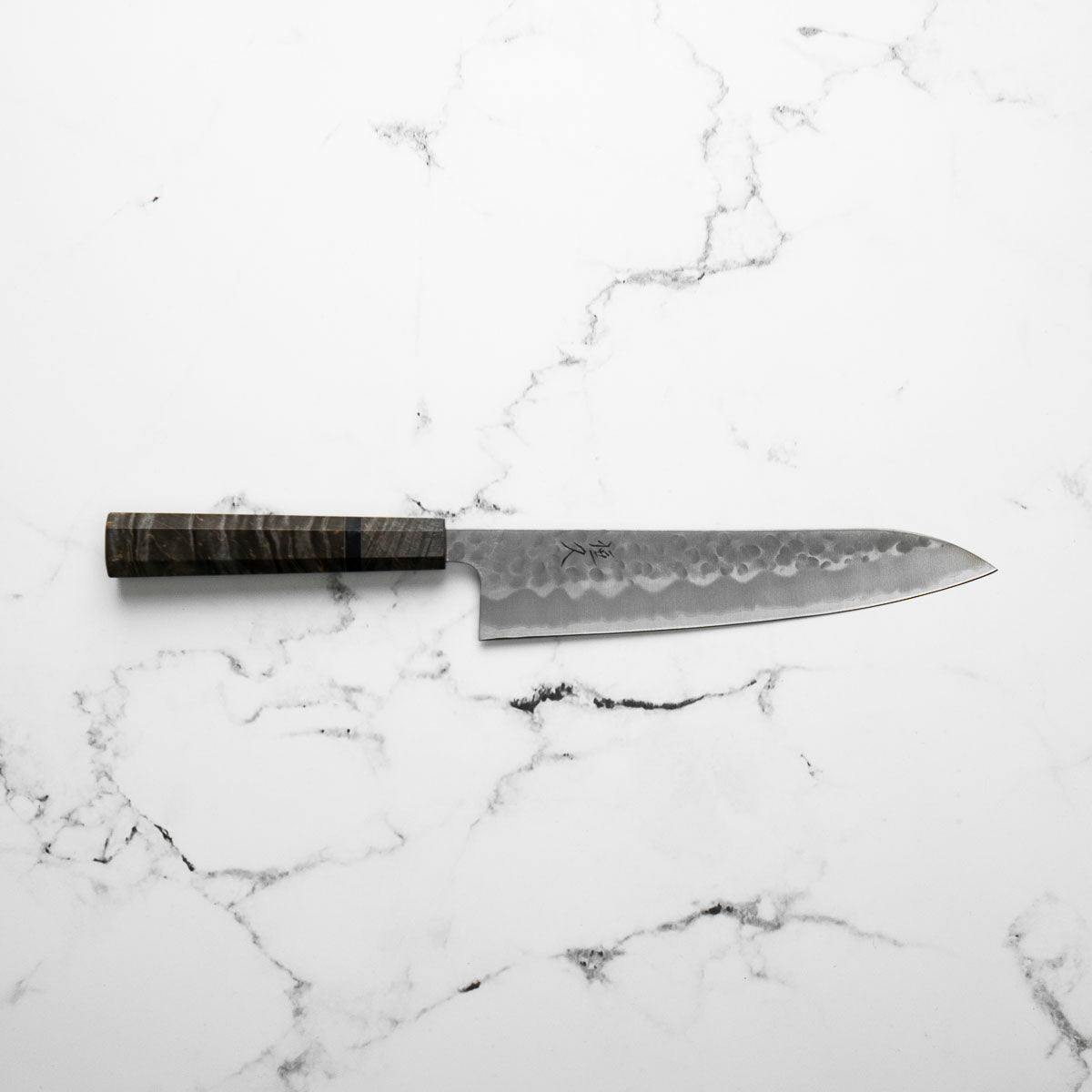 Tsunehisa White 2 SS Clad Tsuchime Gyuto 210mm - Dark Maple