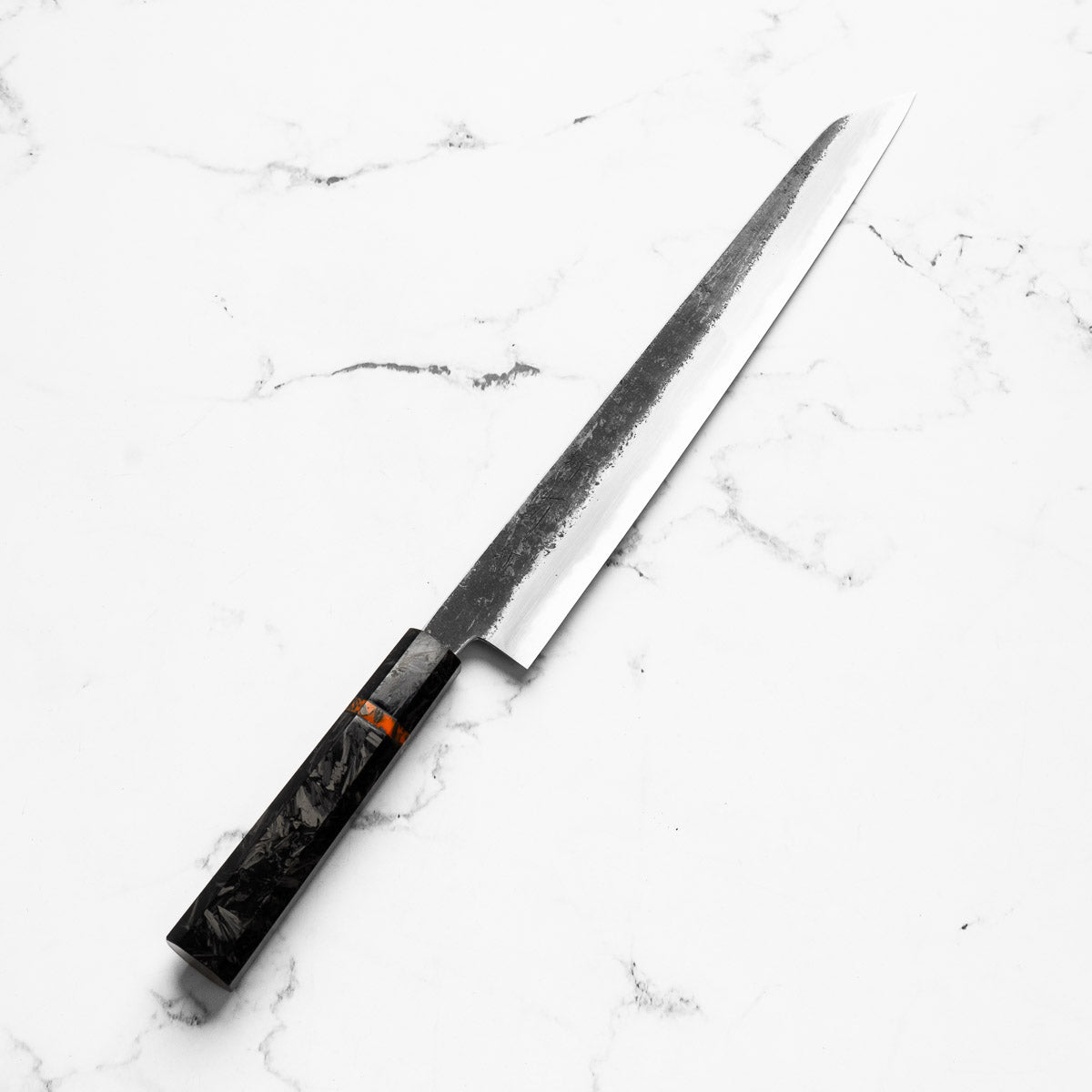 Sakai Kikumori White 2 Kurouchi Kiritsuke Sujihiki 300mm - Carbon Fibre