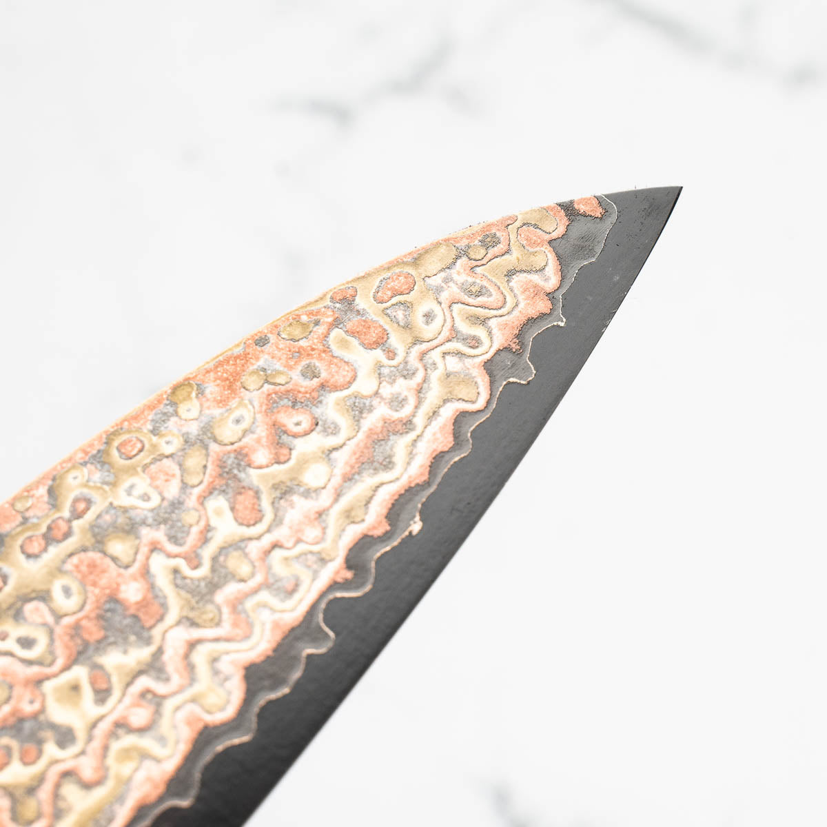Hatsukokoro Hinotori V-Toku 2 Rainbow Damascus Gyuto 240mm - Dark Carbon Fibre