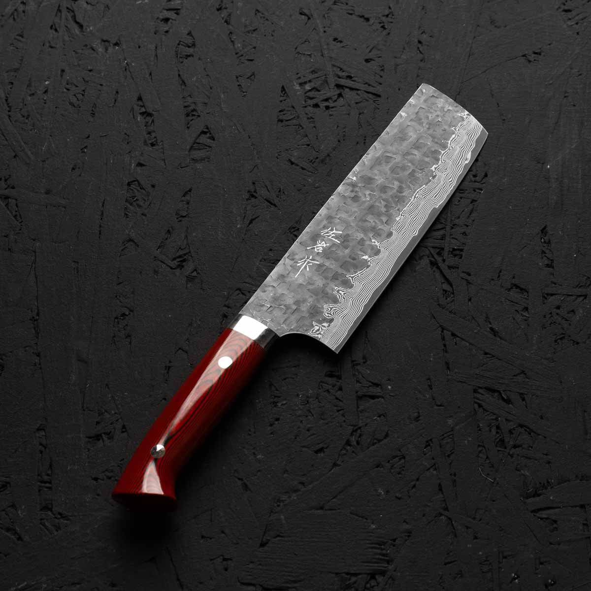 Takeshi Saji VG10 Forged Tsuchime Nakiri - Red Weave