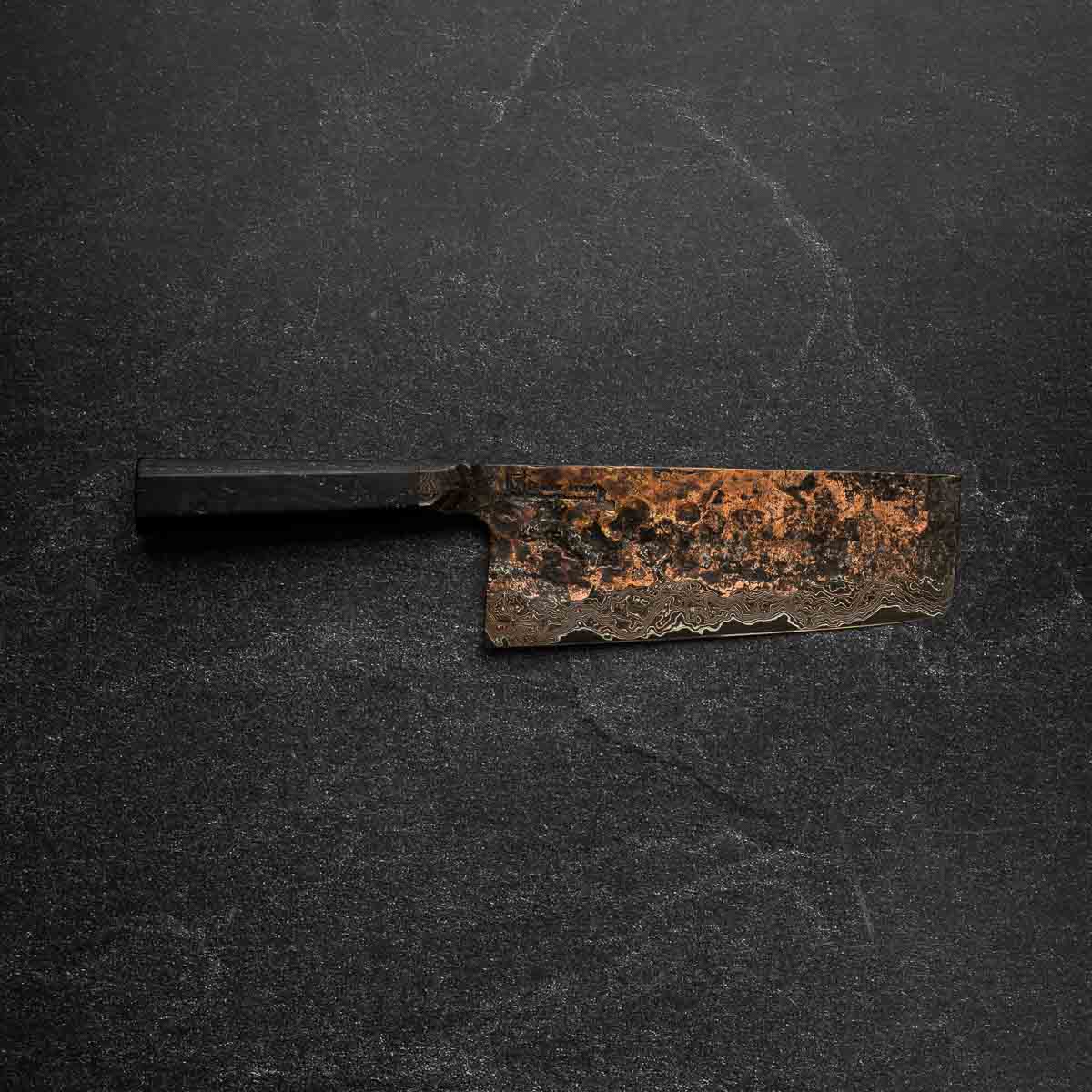 Leszek Sikon 100 Layer Copper Damascus Nakiri 185mm