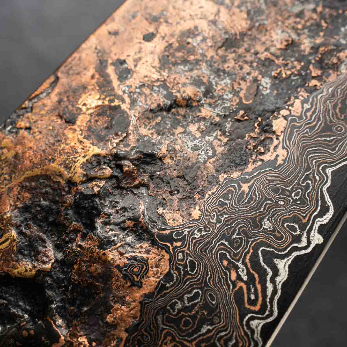 Leszek Sikon 100 Layer Copper Damascus Nakiri 185mm