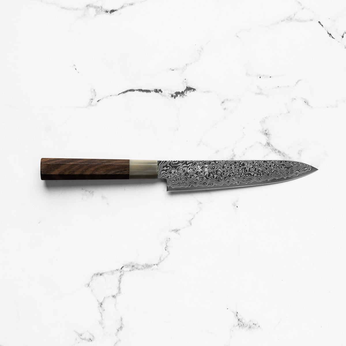 Hatsukokoro Ryuhyo Kurozome SG2 Damascus Petty 150mm - Persimmon