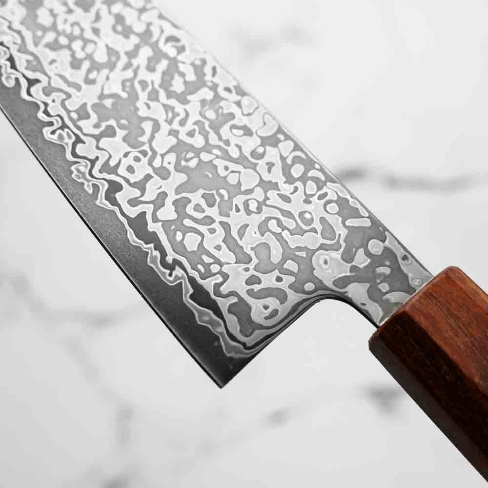 Hatsukokoro Hikari SLD Damascus Kurozome Gyuto 195mm - Sandalwood