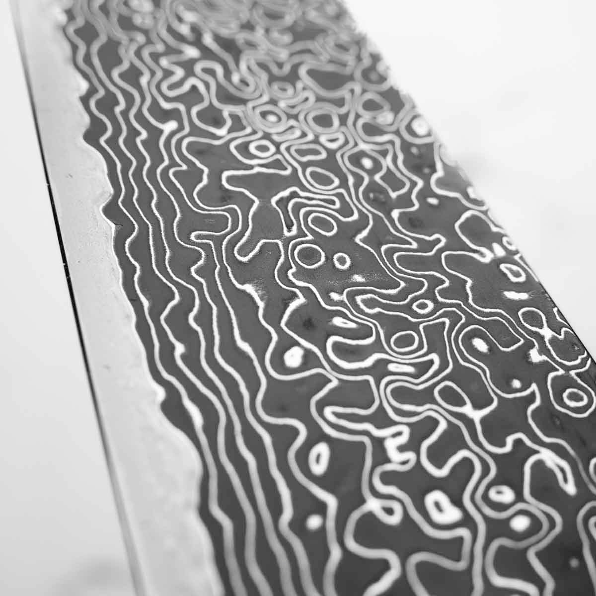 Hatsukokoro Ryuhyo Kurozome SG2 Damascus Bunka 180mm -  Dark Carbon Fibre