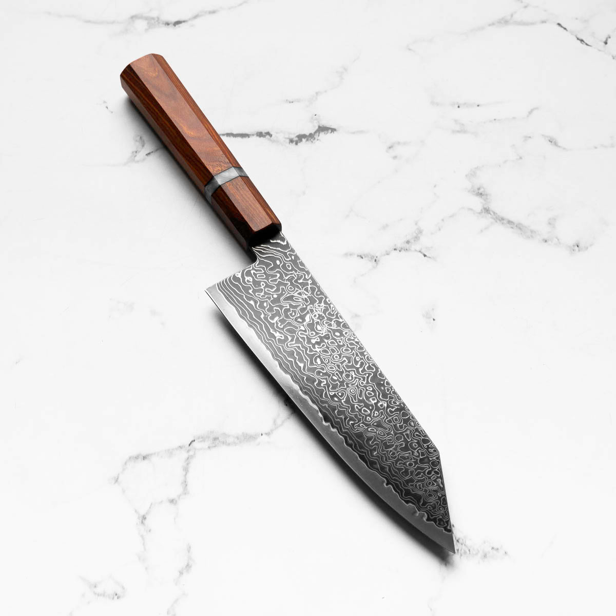 Hatsukokoro Ryuhyo Kurozome SG2 Damascus Bunka 180mm - Sandalwood