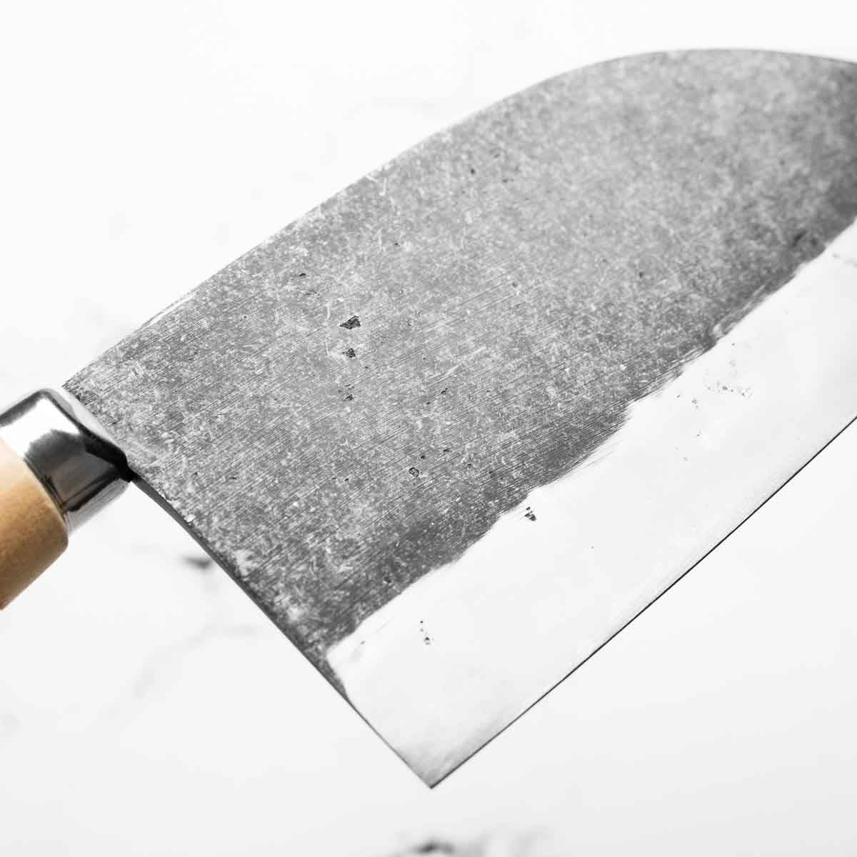 Hatsukokoro Sentan Blue 2 Kurouchi Tall Santoku 190mm