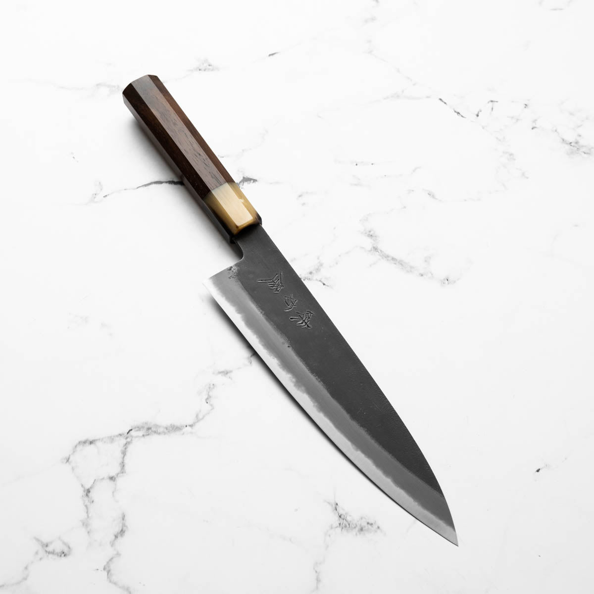 Mutsumi Hinoura Ajikataya White 2 Gyuto 210mm - Rosewood & White Horn